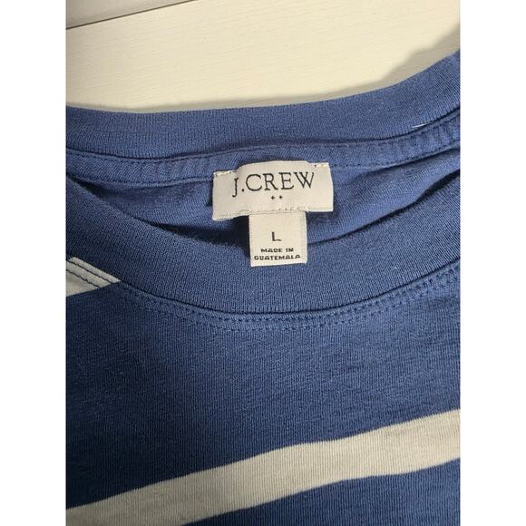 J. Crew Women's Large Blue and White striped Long Sleeve Shirt 100% Cotton - Picture 8 of 8